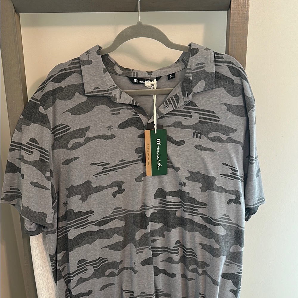 Travis Mathew Gray Camo Men's Shirt